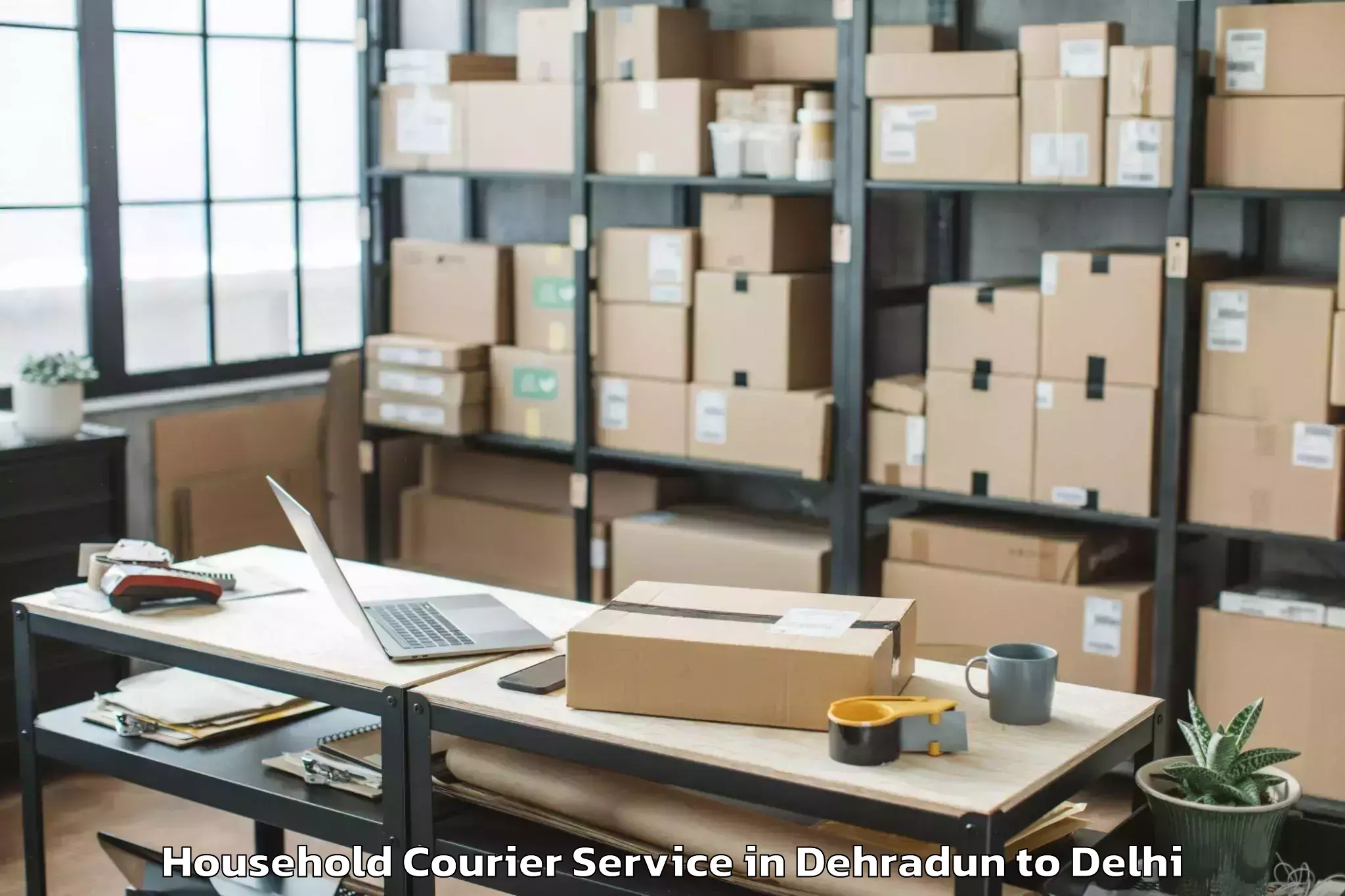 Easy Dehradun to Alipur Household Courier Booking